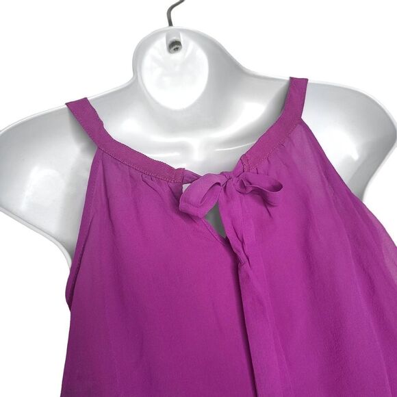 Banana Republic | Fuchsia Silk Tiered Tie Back Tank | XSP - Picture 7 of 10